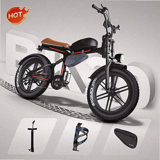 20" Fat Tire All-terrain Electric Bike 500w 27mph 48v 18ah Adult Off-road Ebike