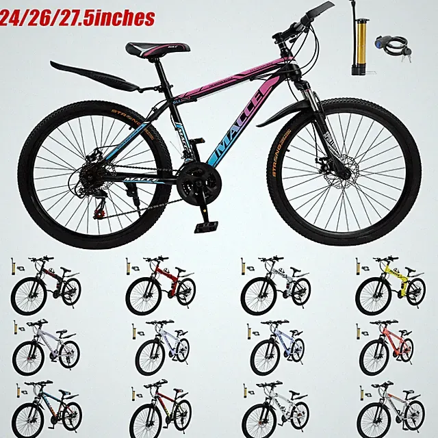 🚀26/27.5" 24/27 Speed MTB Mountain Bike for Men Women, Disc Brake Adult Bicycle