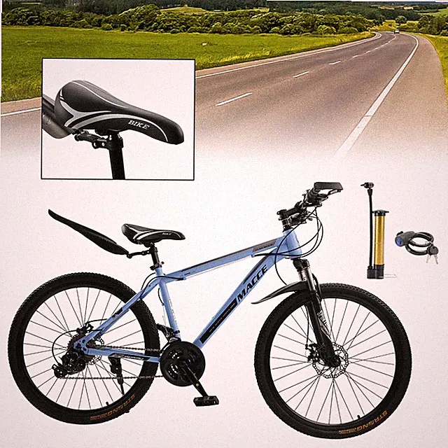 26" wheels 27 speed double disc brake mountain bike MTB fit for adults Blue E04