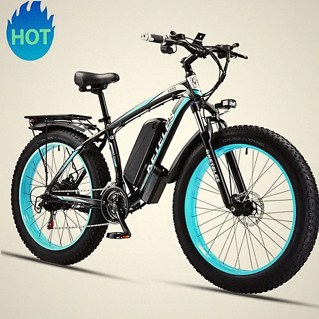 27MPH Electric Bicycle 1000W 26" Fat Tire 48V/15Ah 21 Speed E-MTB for Adults US