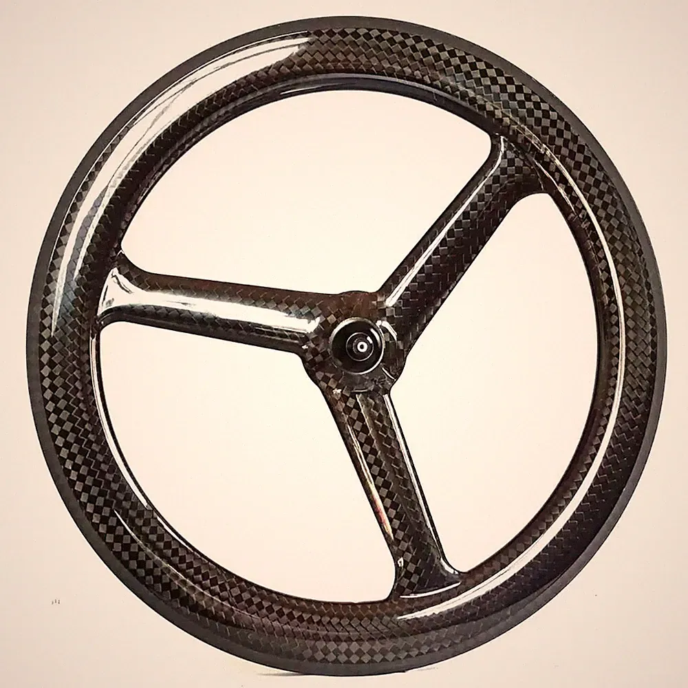 700C 3 Spokes 27*69mm Carbon Wheelset Road Track Fixed Gear Bike V Brake Wheel