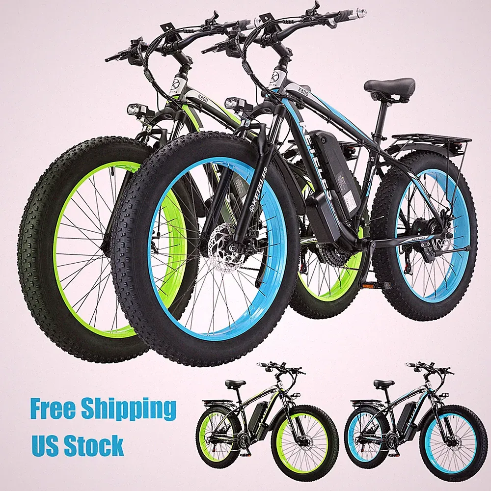 Electric Bicycle 1000W 27MPH 26" Fat Tire 48V 15Ah 21 Speed E-Bike for Adults US