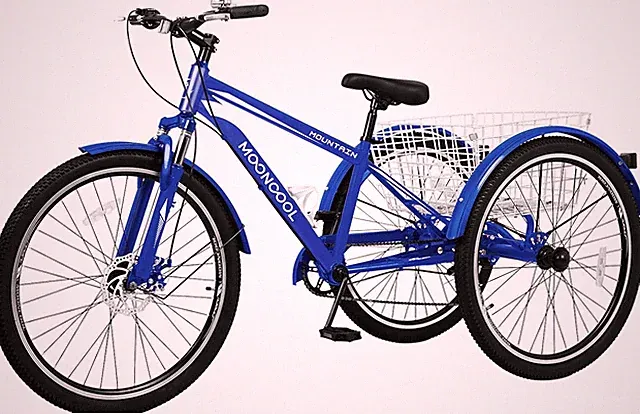 MOONCOOL Adult Mountain Tricycle 7 Speed 3 Wheel Bike, 24/26/27.5 Inch Trikes