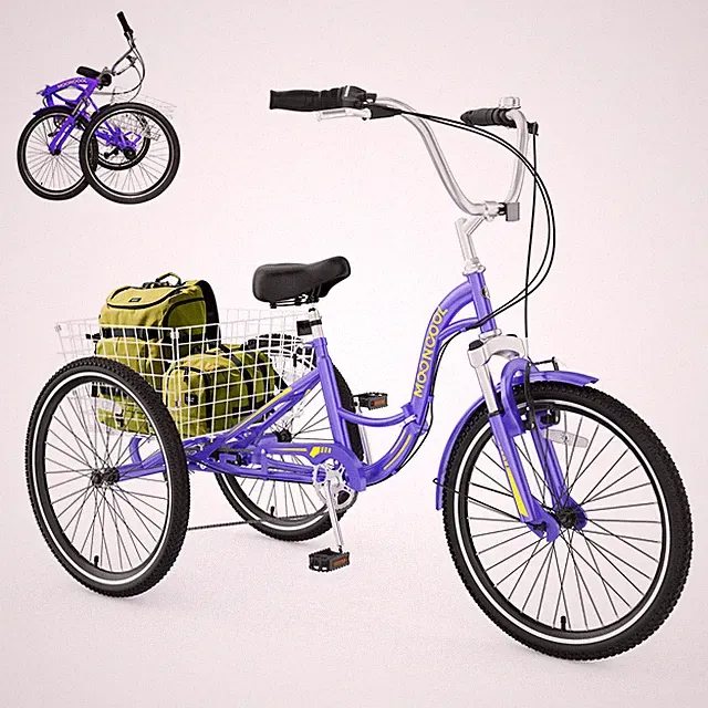 NAIZEA Folding Adult Tricycle 7 Speed 20 Inch With Large Basket/Low-Step Through